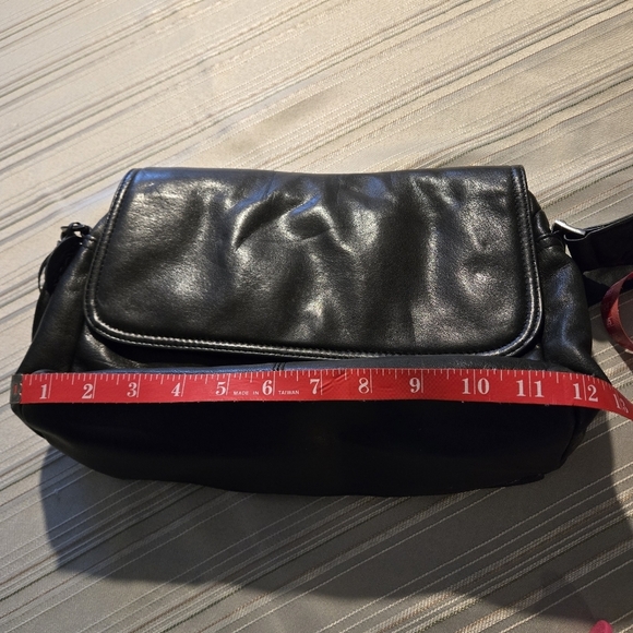 Rolfs Genuine Black Leather Handbag Vintage 90s Shoulder bag 9x12x4" - Picture 12 of 13